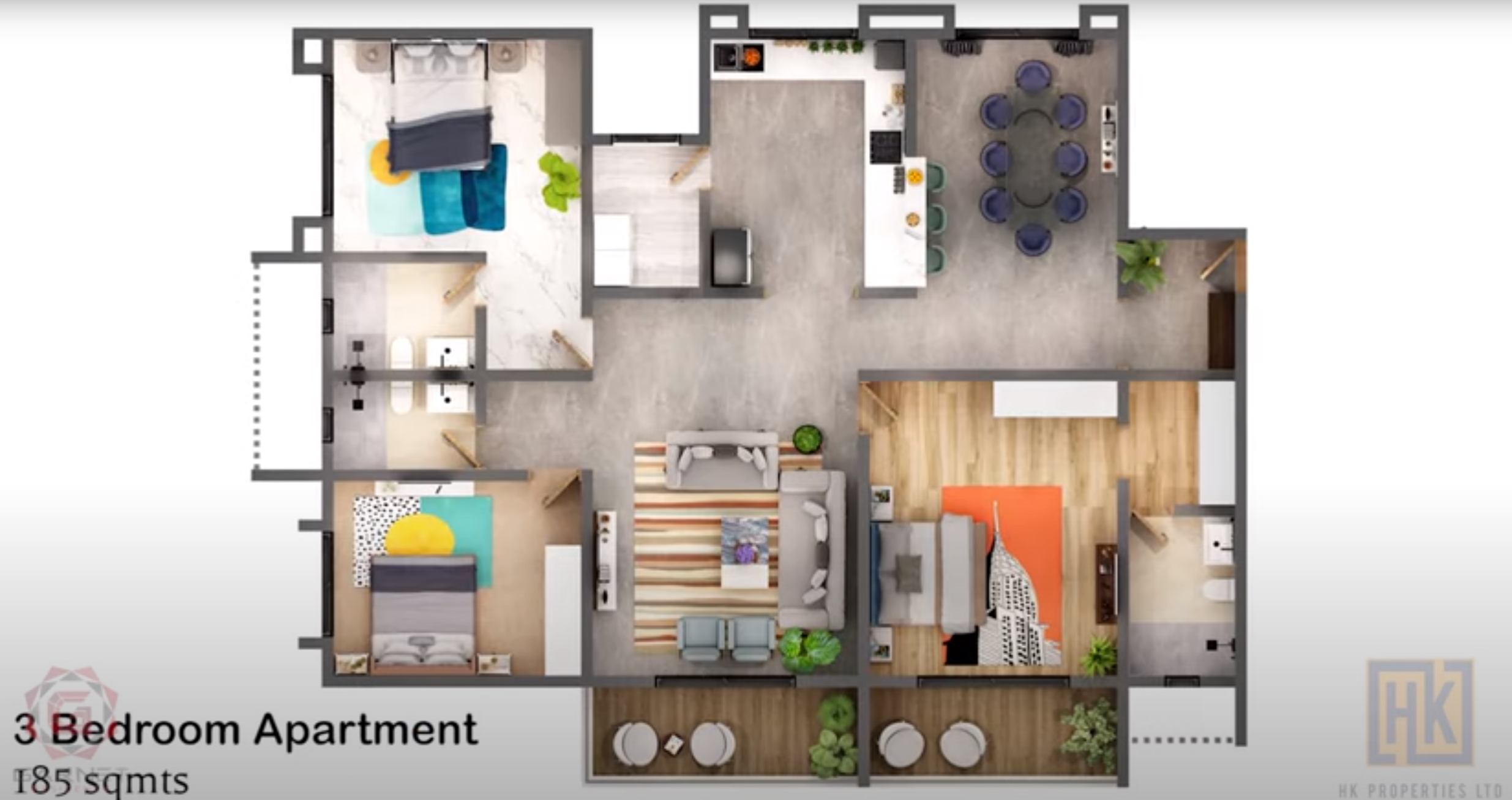 Garnet Residency 3 Bedroom Floor Plan